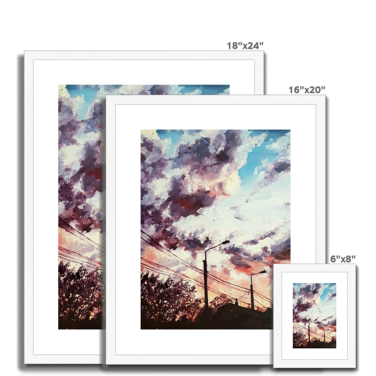 Sunset City Silhouette | Print Prints Harriet Lawless Artist sunset 16"x20" / 41x51cm Natural Frame