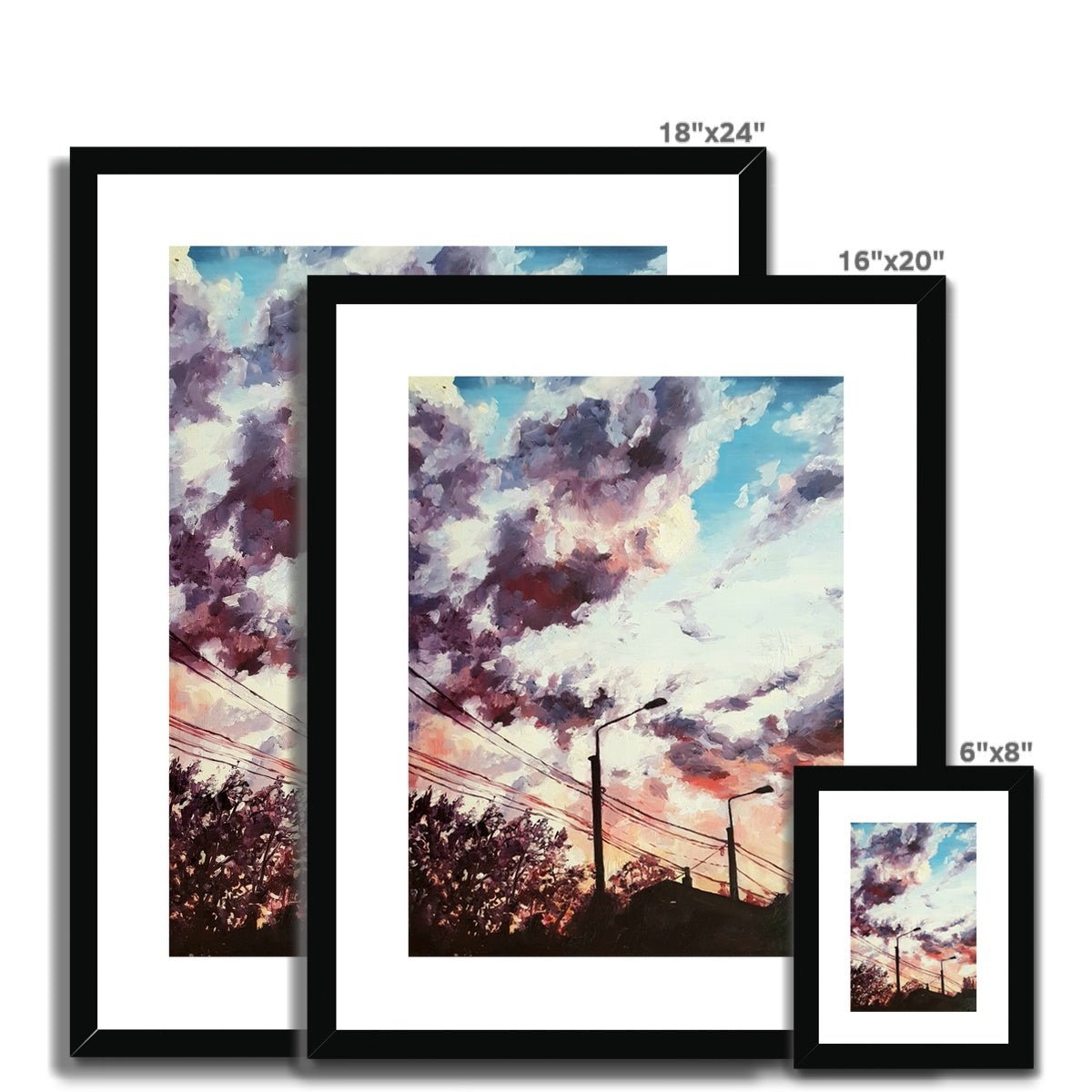 Sunset City Silhouette | Print Prints Harriet Lawless Artist sunset 16"x20" / 41x51cm Natural Frame