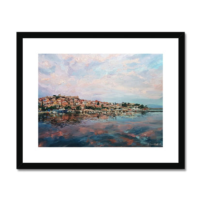 Sunset Hues Over Panagia, Kavala | Print Prints Harriet Lawless Artist greece sunset 20"x16" / 51x41cm Black Frame