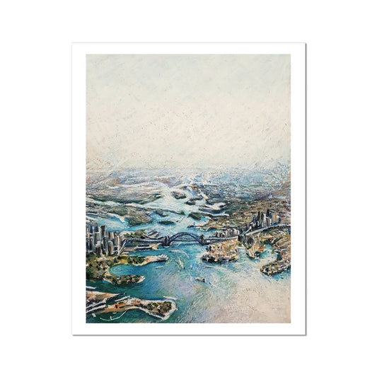 Sydney Harbour Aerial View | Print Prints Harriet Lawless Artist australia 16"x20" / 41x51cm Unframed