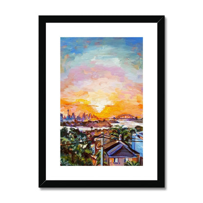 Sydney Harbour Sunset | Print Prints Harriet Lawless Artist australia sunset A3 / 12"x16.5" Black Frame