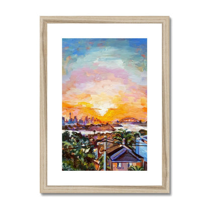 Sydney Harbour Sunset | Print Prints Harriet Lawless Artist australia sunset A3 / 12"x16.5" Natural Frame