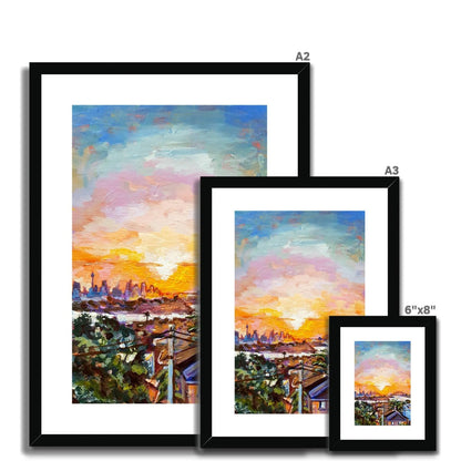 Sydney Harbour Sunset | Print Prints Harriet Lawless Artist australia sunset A3 / 12"x16.5" Natural Frame