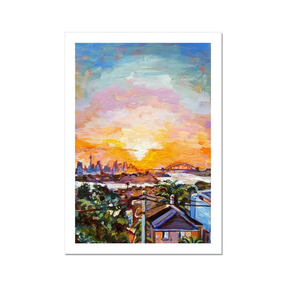 Sydney Harbour Sunset | Print Prints Harriet Lawless Artist australia sunset A3 / 12"x16.5" Unframed