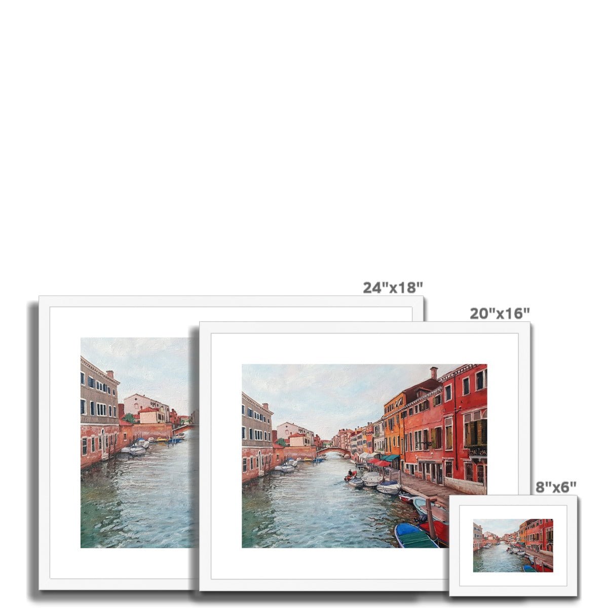 The Colours Of Venice | Print Prints Harriet Lawless Artist italy 20"x16" / 51x41cm Natural Frame