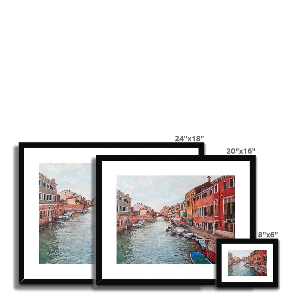 The Colours Of Venice | Print Prints Harriet Lawless Artist italy 20"x16" / 51x41cm Natural Frame