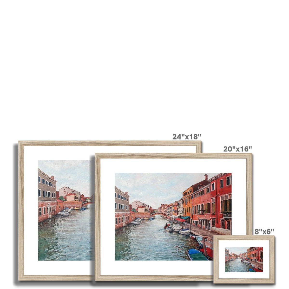 The Colours Of Venice | Print Prints Harriet Lawless Artist italy 20"x16" / 51x41cm Natural Frame