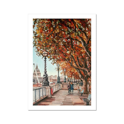 The Queen's Walk On An Autumn Day In London | Print Prints Harriet Lawless Artist england A3 / 12"x16.5" Unframed