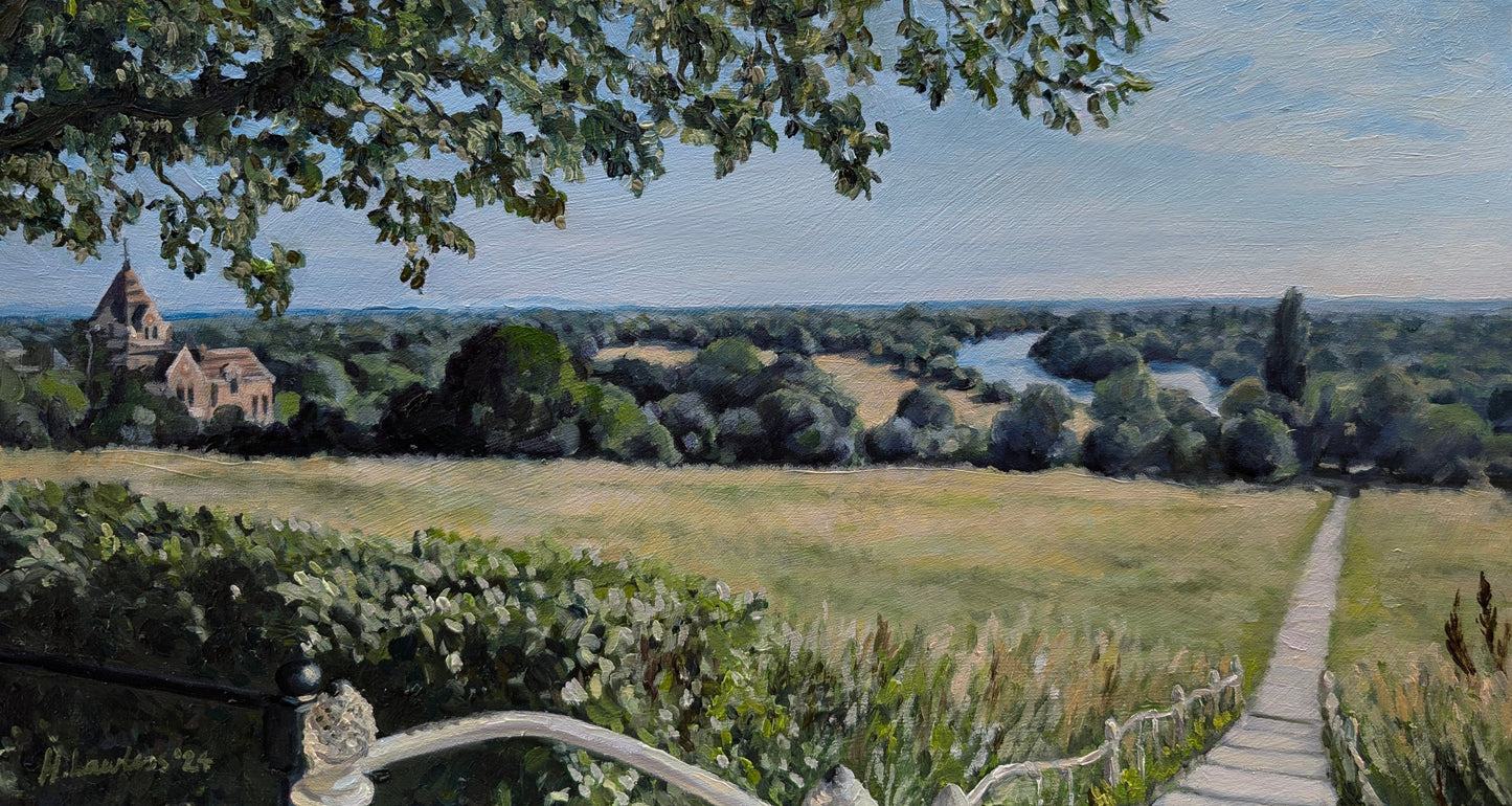 The Thames from Richmond Hill on a soft summer's day | Original Painting Original Paintings Harriet Lawless Artist england