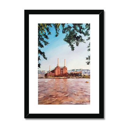 Towards Battersea Power Station, From Pimlico | Print Prints Harriet Lawless Artist england A3 / 12"x16.5" Black Frame