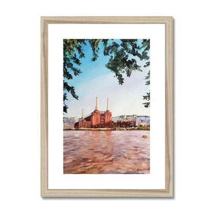 Towards Battersea Power Station, From Pimlico | Print Prints Harriet Lawless Artist england A3 / 12"x16.5" Natural Frame