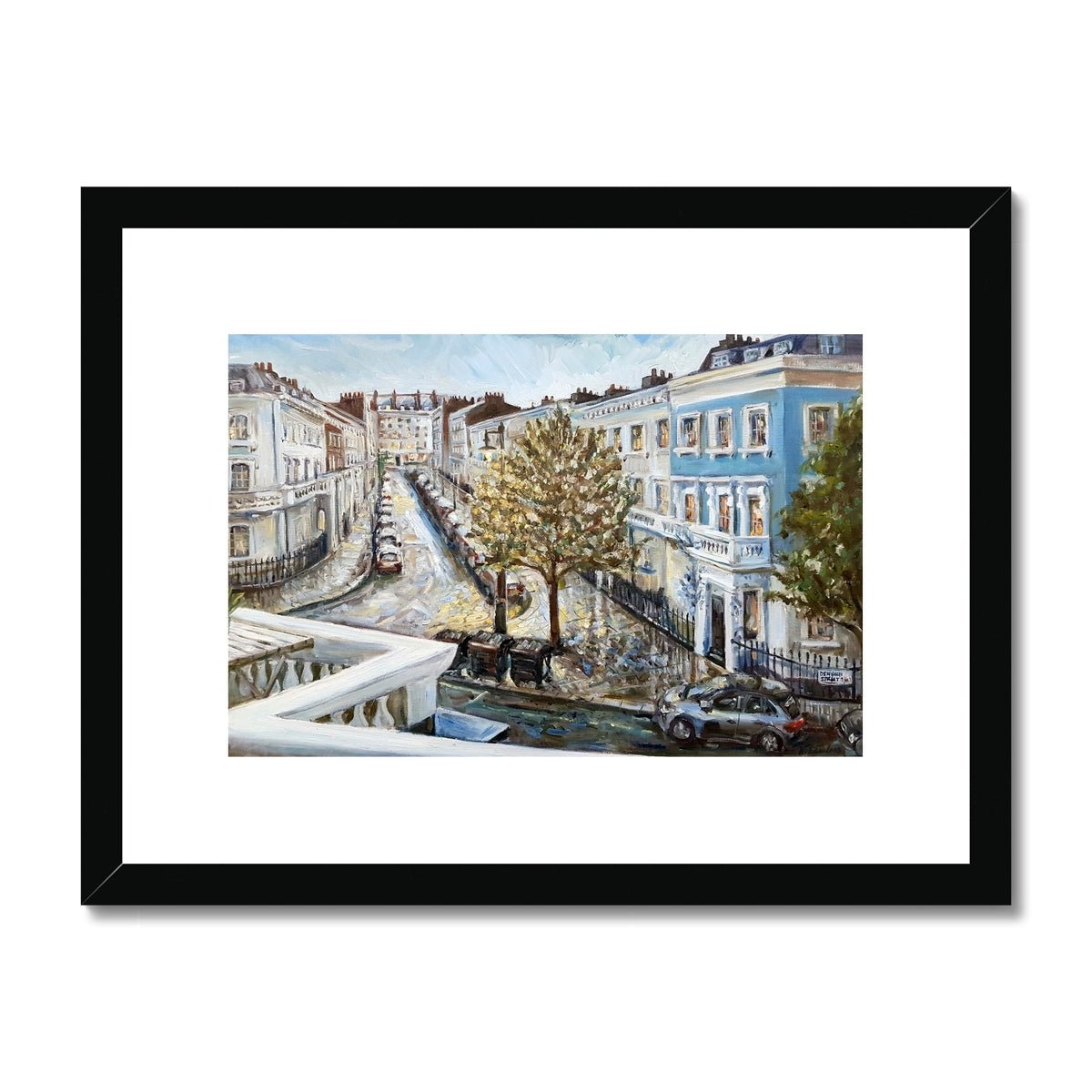 Twilight Rain, Pimlico | Print Prints Harriet Lawless Artist england rainy 16"x12" / 41x30cm Black Frame