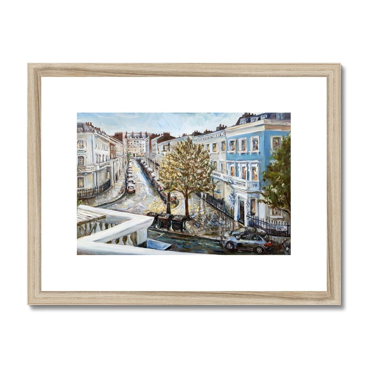 Twilight Rain, Pimlico | Print Prints Harriet Lawless Artist england rainy 16"x12" / 41x30cm Natural Frame