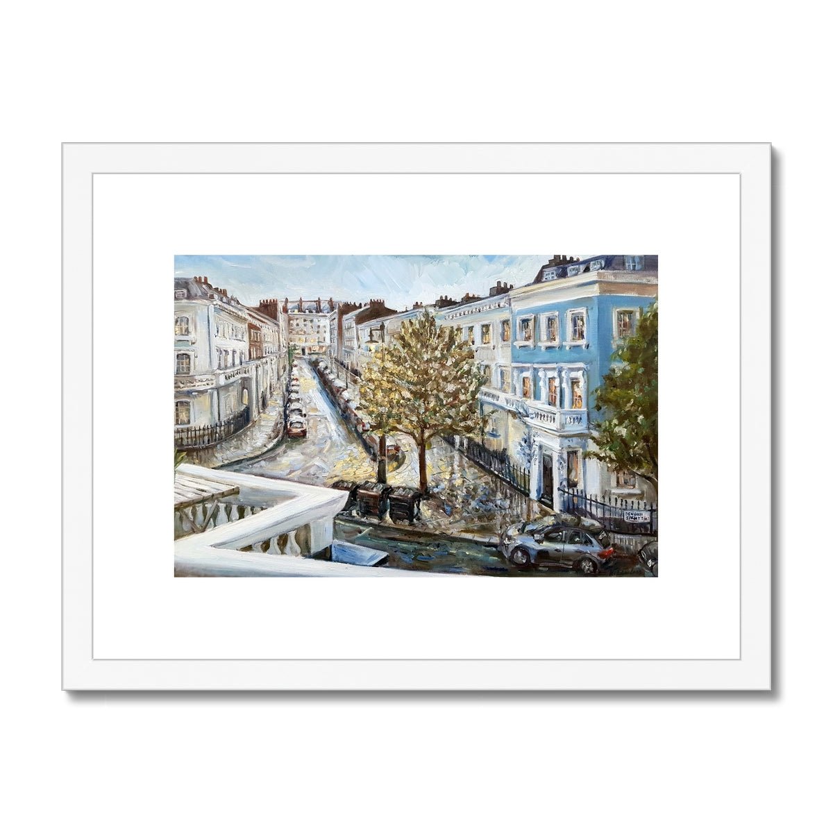 Twilight Rain, Pimlico | Print Prints Harriet Lawless Artist england rainy 16"x12" / 41x30cm White Frame