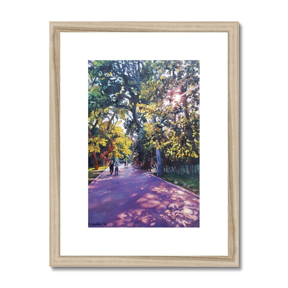 Twilight Summer Stroll in Varna's Sea Garden | Print Prints Harriet Lawless Artist bulgaria 12"x16" / 30x41cm Natural Frame