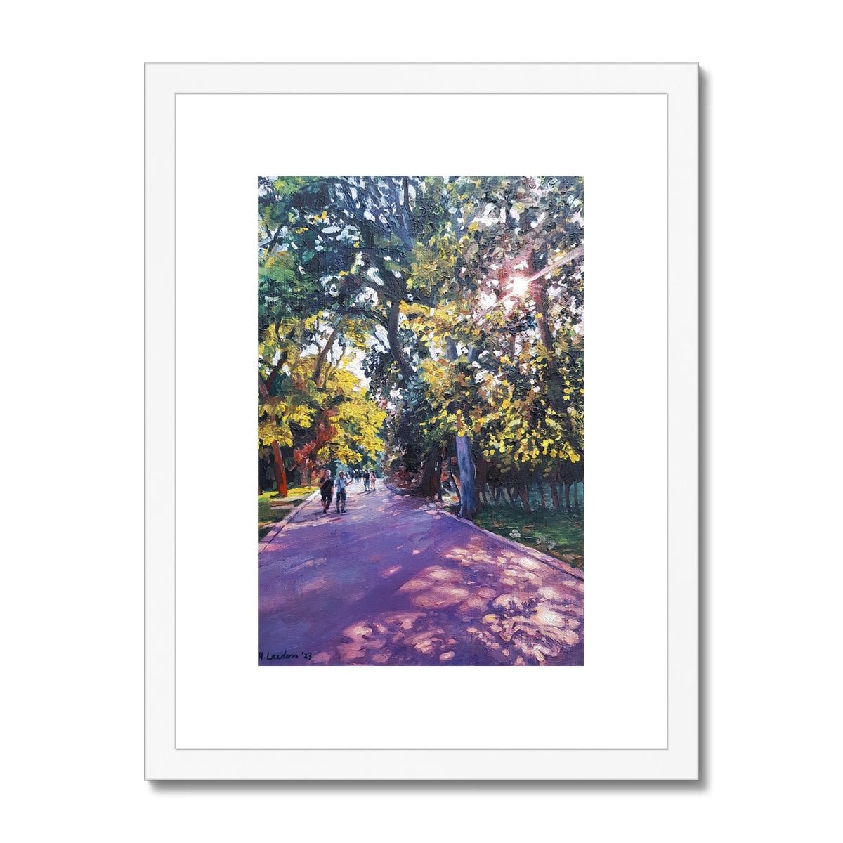 Twilight Summer Stroll in Varna's Sea Garden | Print Prints Harriet Lawless Artist bulgaria 12"x16" / 30x41cm White Frame