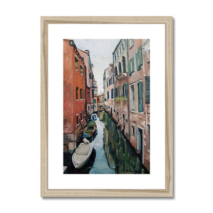 Venetian Tranquility; Autumn Morning on the Canals | Print Prints Harriet Lawless Artist italy A3 / 12"x16.5" Natural Frame