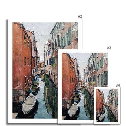 Venetian Tranquility; Autumn Morning on the Canals | Print Prints Harriet Lawless Artist italy A3 / 12"x16.5" Unframed