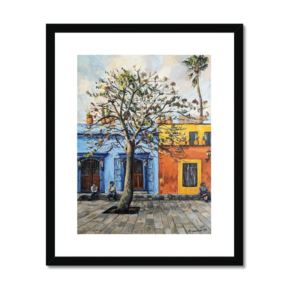 Waiting; Plaza de la Cruz de Piedra, Oaxaca | Print Prints Harriet Lawless Artist mexico 16"x20" / 41x51cm Black Frame