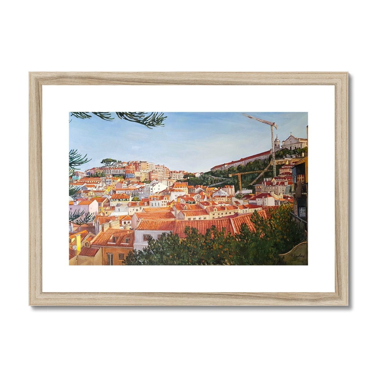 Winter Sunshine, Morning in Lisbon | Print Prints Harriet Lawless Artist portugal A3 / 16.5"x12" Natural Frame