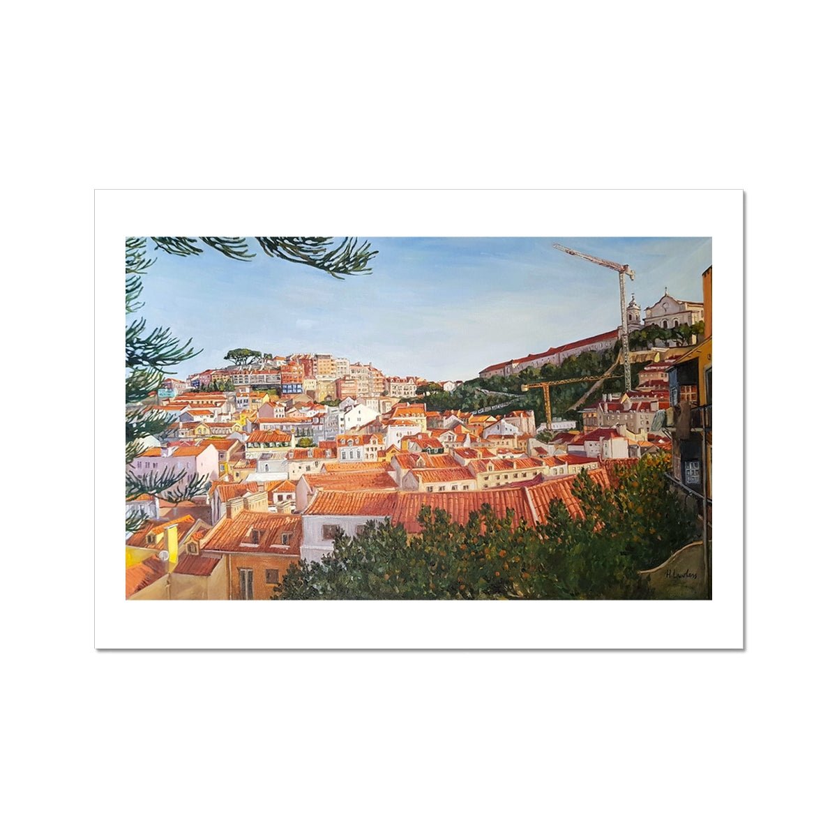 Winter Sunshine, Morning in Lisbon | Print Prints Harriet Lawless Artist portugal A3 / 16.5"x12" Unframed