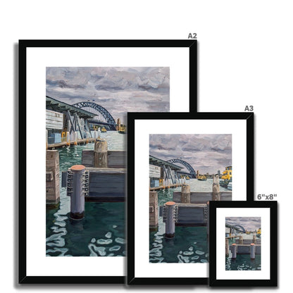 Yellow Ferries At Circular Quay, Sydney | Print Prints Harriet Lawless Artist australia A3 / 12"x16.5" Natural Frame