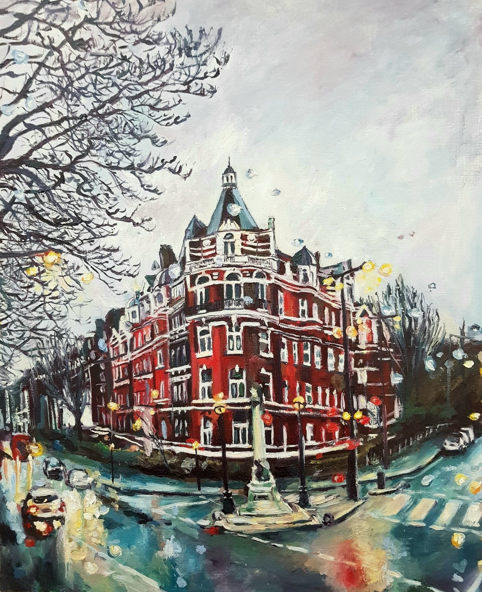 Abbey Road North London, In The Rain Original Paintings Harriet Lawless Artist england rainy