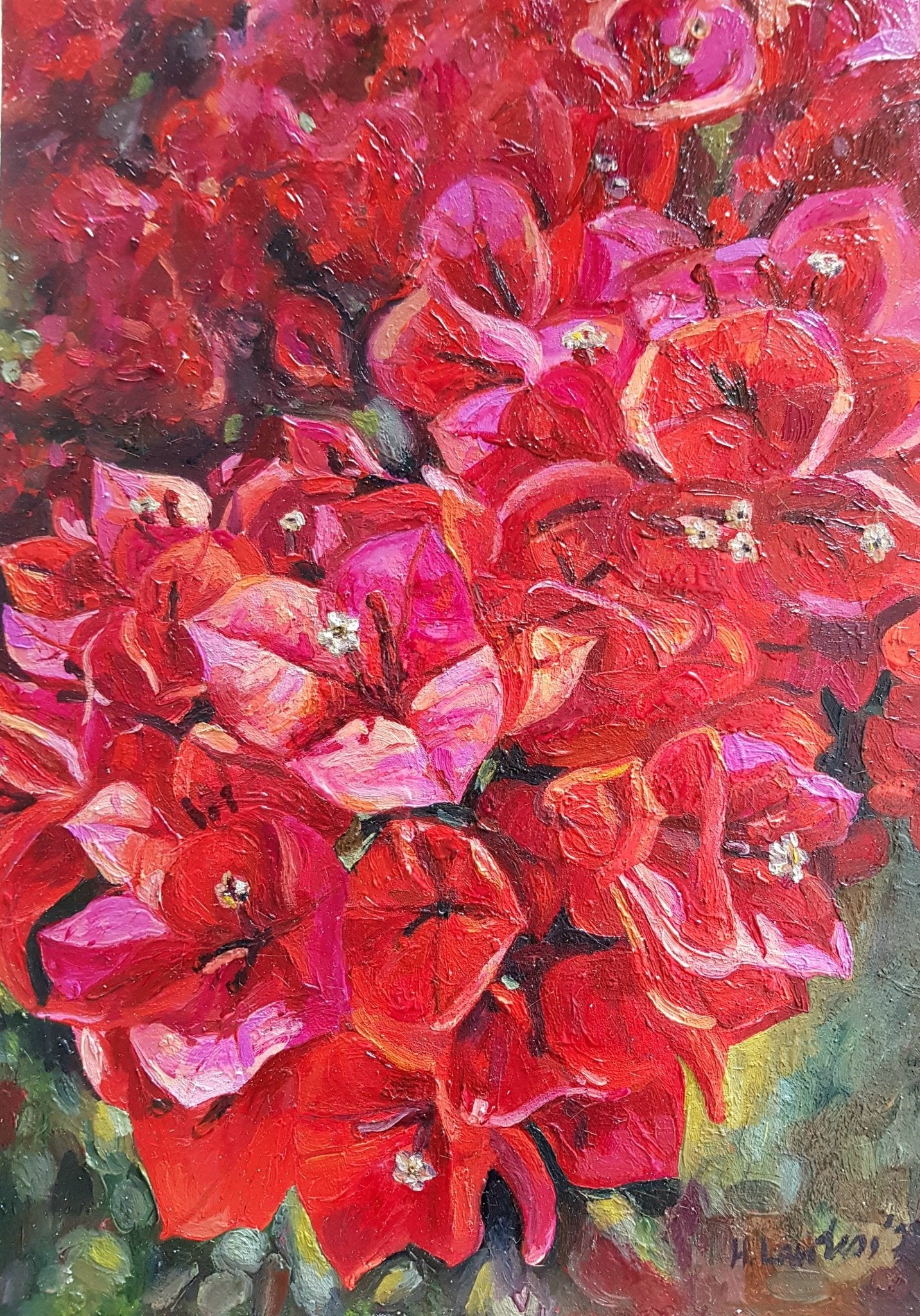 Bougainvillea | Original Painting Original Paintings Harriet Lawless Artist flowers greece still life