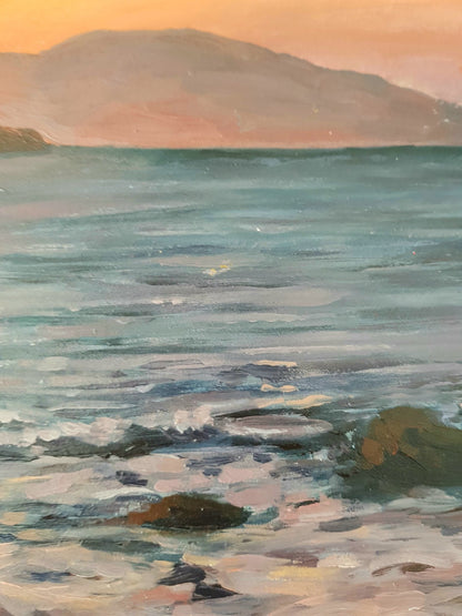 Chania Bay Sunset | Original Painting Original Paintings Harriet Lawless Artist greece sunset