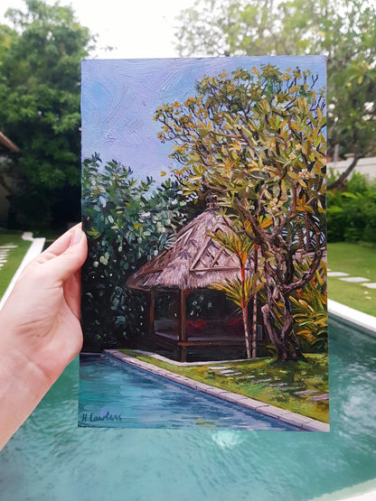 Corner of my Balinese garden | Original Painting Original Paintings Harriet Lawless Artist bali