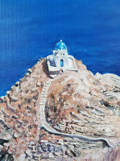Divine Sifnos; Church of the Seven Martyrs | Original Painting Original Paintings Harriet Lawless Artist greece