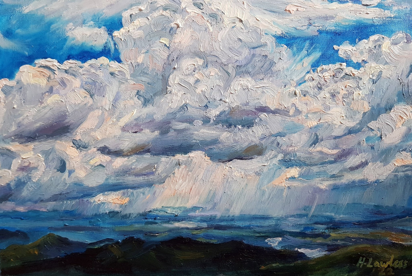 Dramatic Clouds From Kruja Castle | Original Painting Original Paintings Harriet Lawless Artist albania