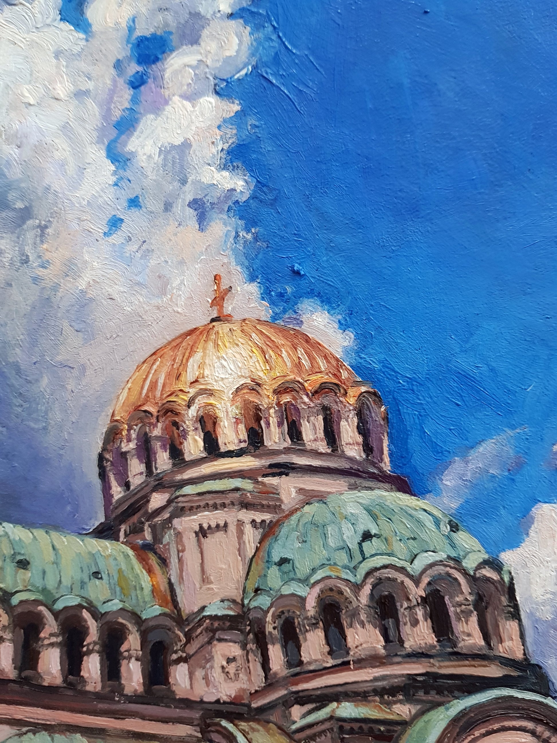 Golden Majesty: Alexander Nevsky Cathedral, Sofia | Original Painting Original Paintings Harriet Lawless Artist bulgaria