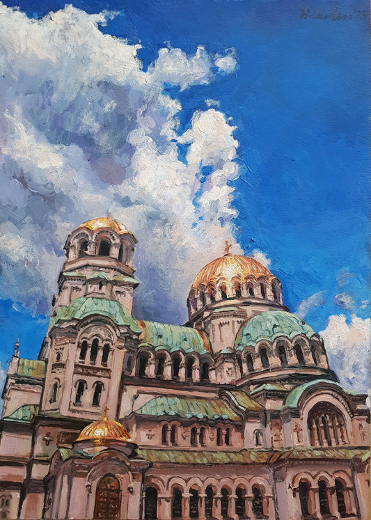 Golden Majesty: Alexander Nevsky Cathedral, Sofia | Original Painting Original Paintings Harriet Lawless Artist bulgaria