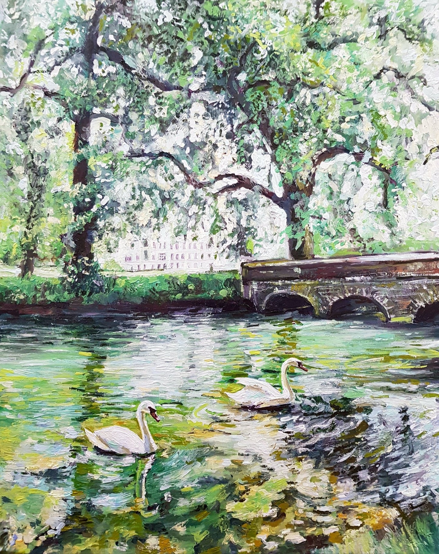 Green Swans Original Paintings Harriet Lawless Artist england