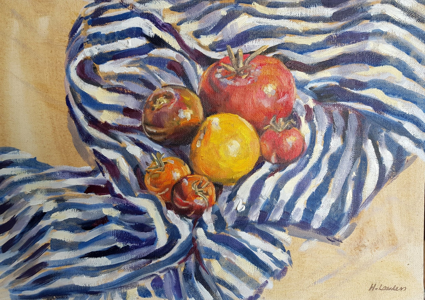 Heritage Tomatoes No. 2 Original Paintings Harriet Lawless Artist fruit still life