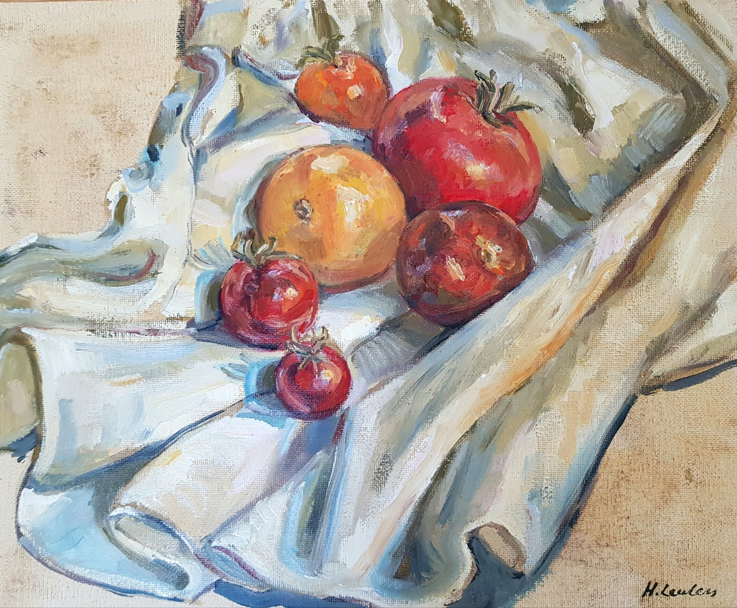 Heritage Tomatoes No.3 Original Paintings Harriet Lawless Artist fruit still life