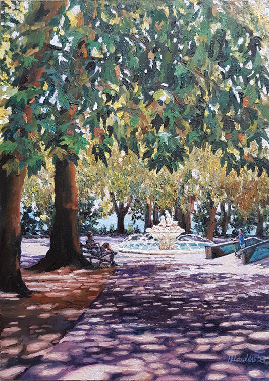 Midday Serenity in Varna's Sea Garden | Original Painting Original Paintings Harriet Lawless Artist bulgaria
