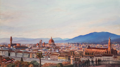 Pastel Sunset In Florence, Italy | Original Painting Original Paintings Harriet Lawless Artist italy sunset