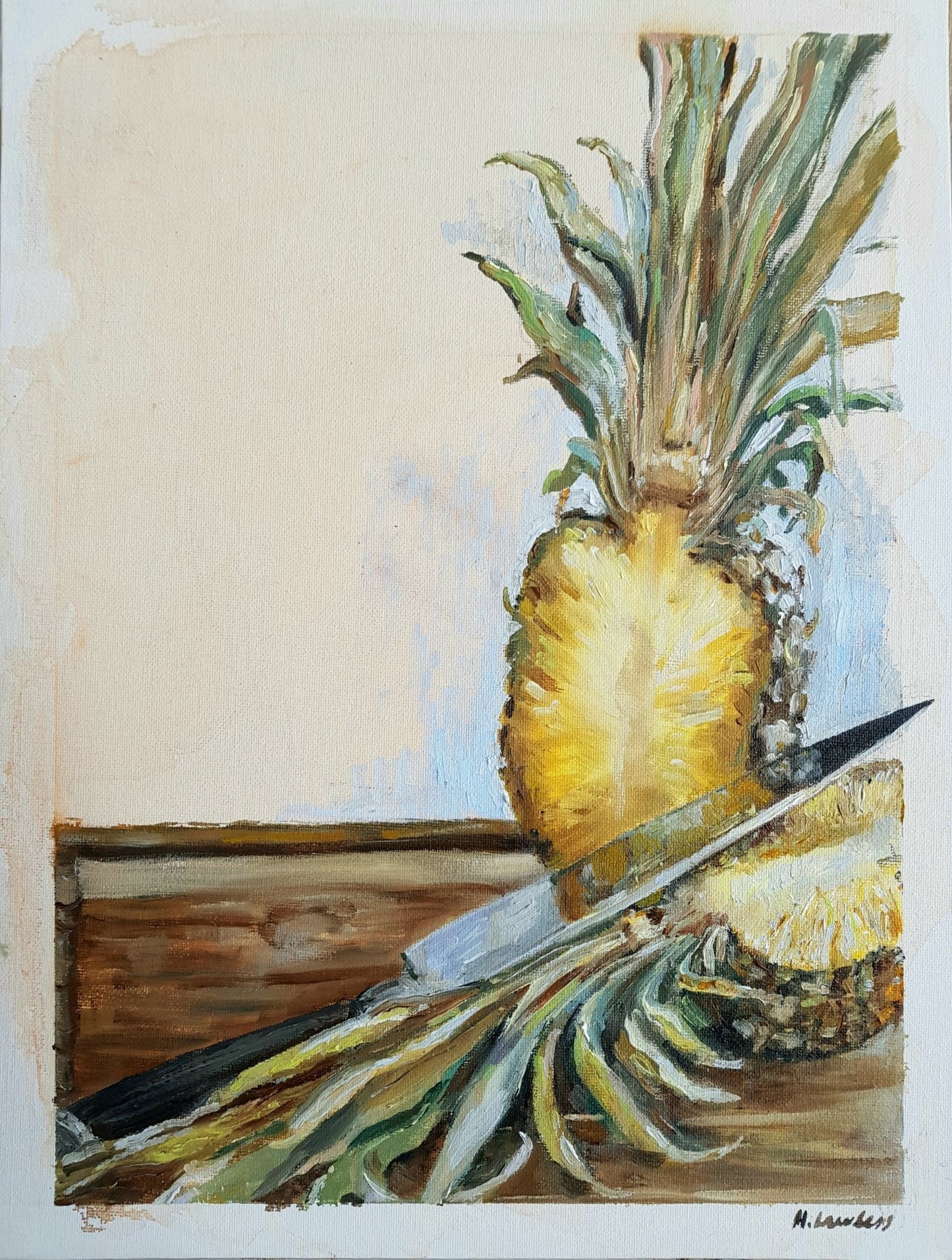 Pineapple No.3 Original Paintings Harriet Lawless Artist fruit still life