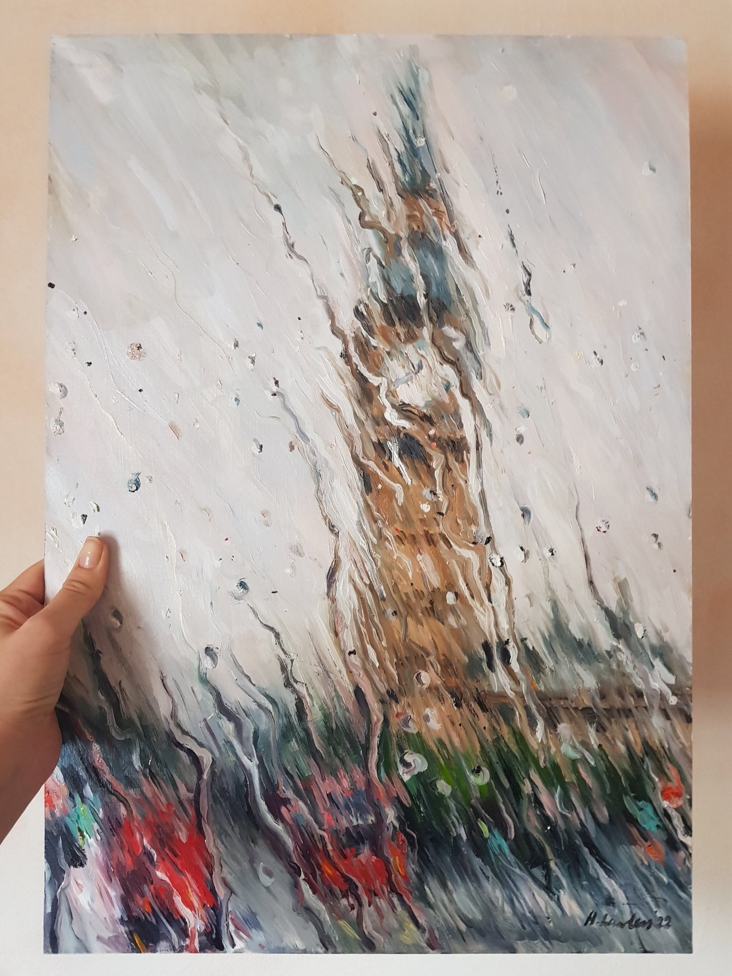 Rainy Big Ben | Original Painting Original Paintings Harriet Lawless Artist england rainy