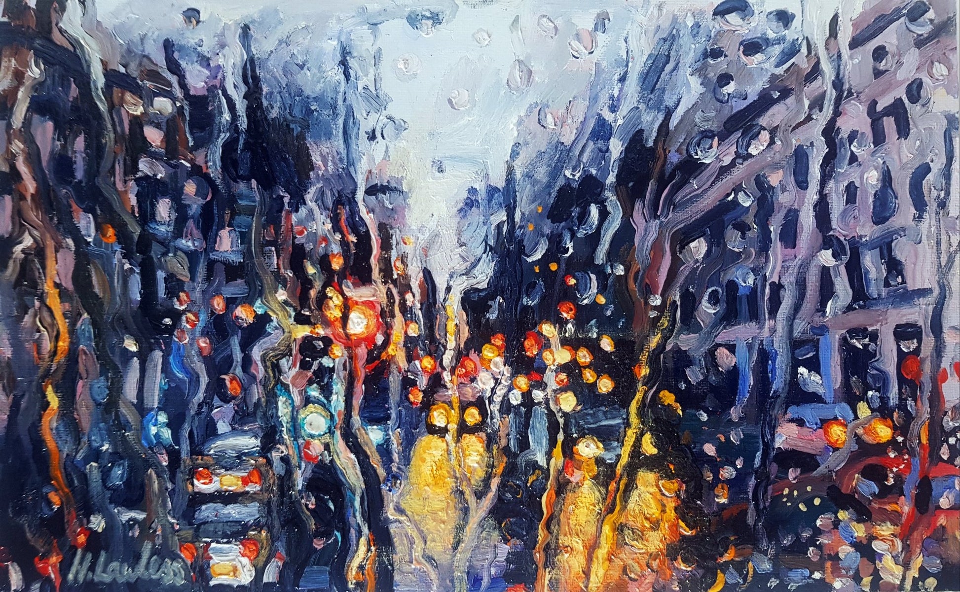 Rainy October Evening | Original Painting Original Paintings Harriet Lawless Artist england rainy
