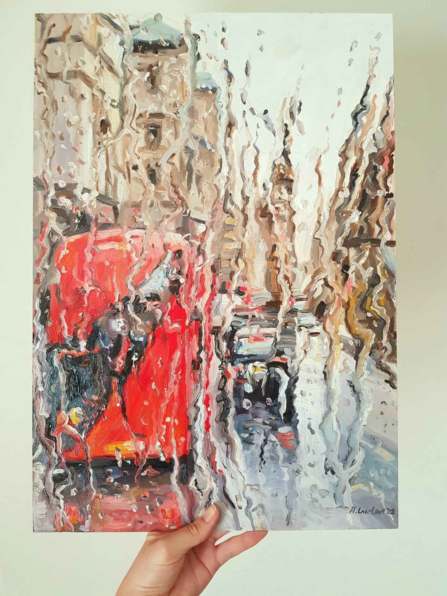 Rainy Summertime London | Original Painting Original Paintings Harriet Lawless Artist england rainy