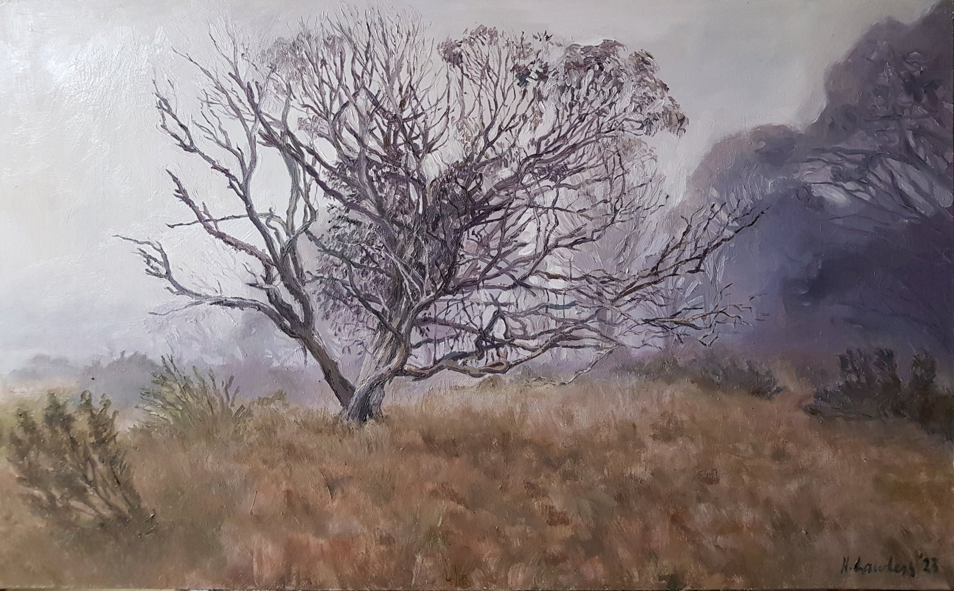 Summer mist at Dinner Plain | Original Painting Original Paintings Harriet Lawless Artist australia
