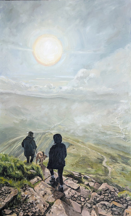 Sunrise Descent: Pen Y Fan Silhouettes | Original Painting Original Paintings Harriet Lawless Artist wales