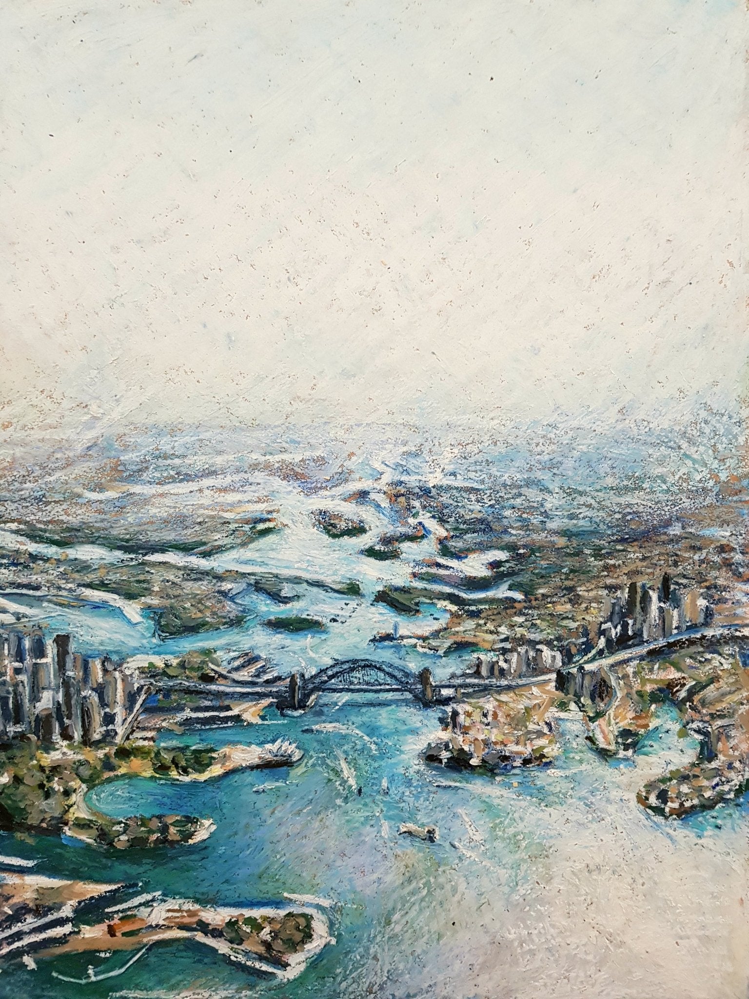 Sydney Aerial View Original Paintings Harriet Lawless Artist australia