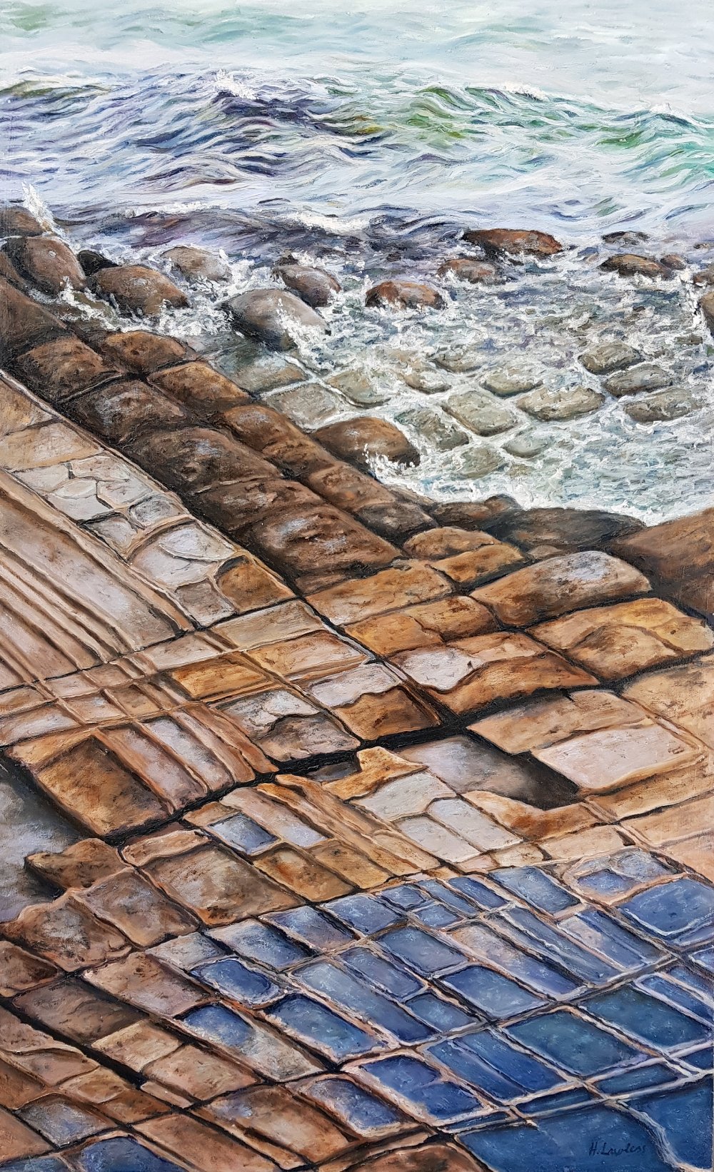 The Tessellated Pavement, Tasmania | Original Painting Original Paintings Harriet Lawless Artist australia