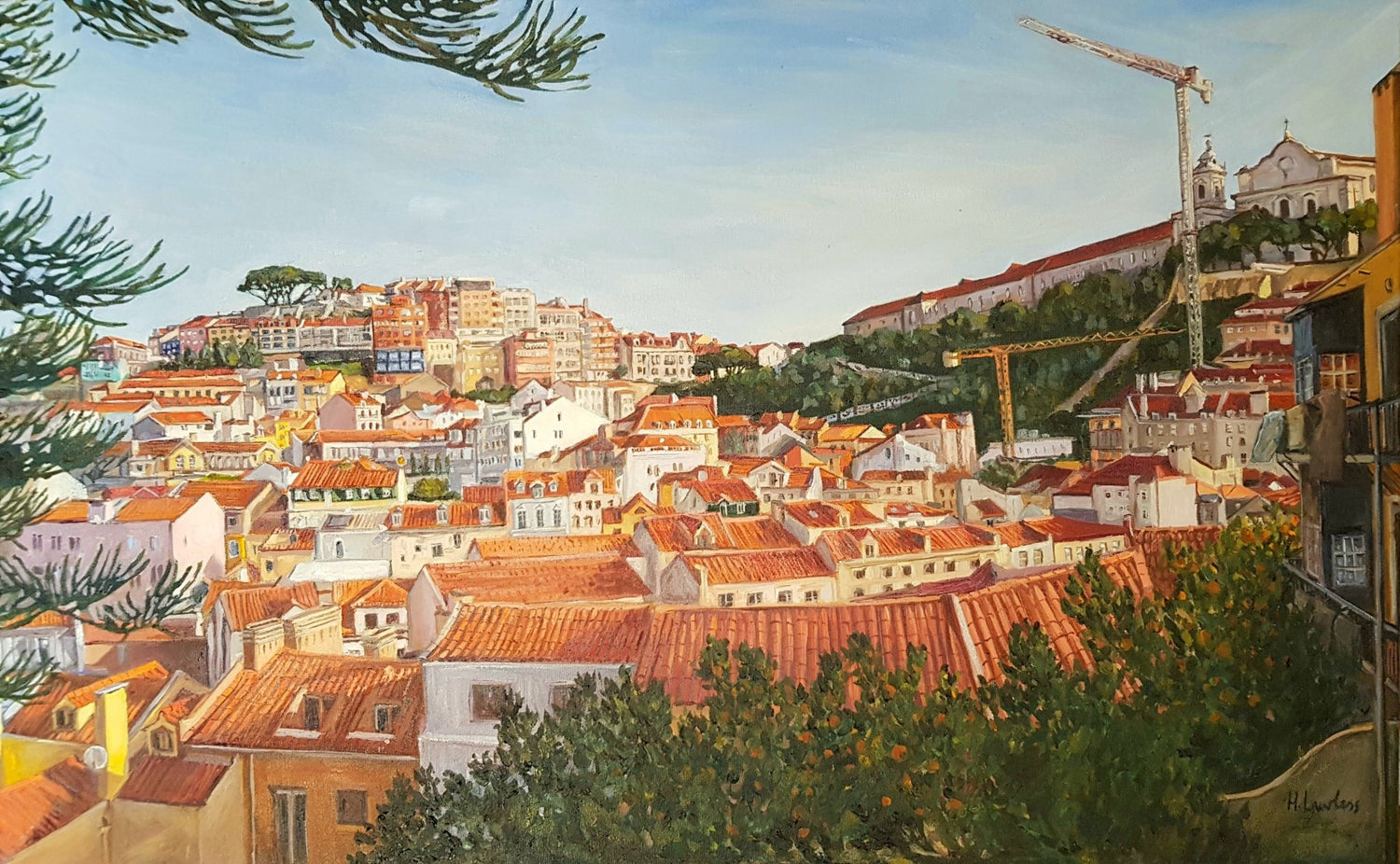 Winter Sunshine, Morning in Lisbon | Original Painting Original Paintings Harriet Lawless Artist portugal