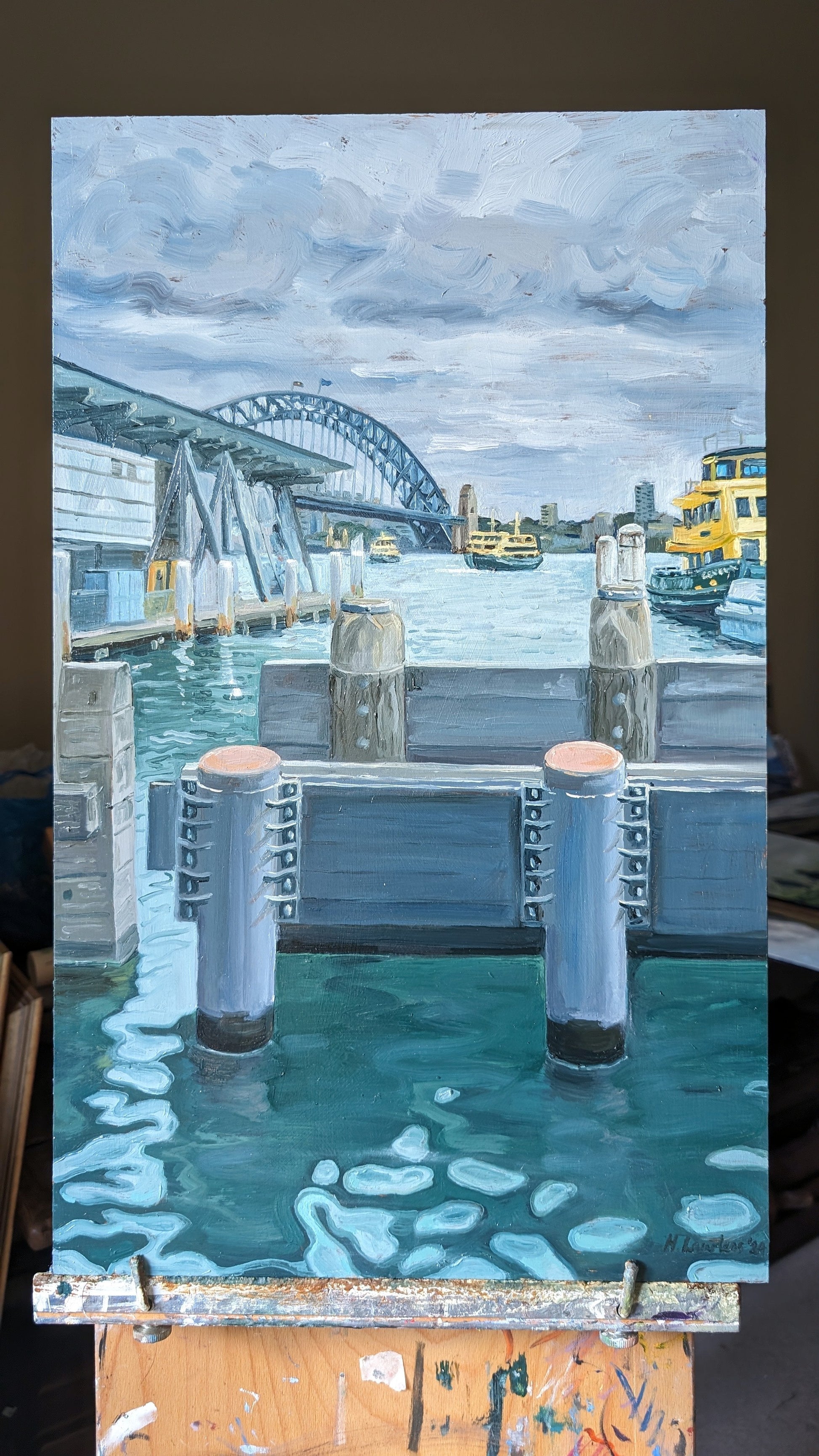 Yellow Ferries At Circular Quay, Sydney | Original Painting Original Paintings Harriet Lawless Artist australia